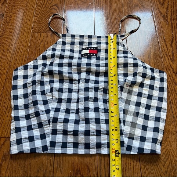 [NWT] Tommy Hilfiger Jeans Seersucker Gingham Lace up Halter Top - Sz S - Picture 12 of 13